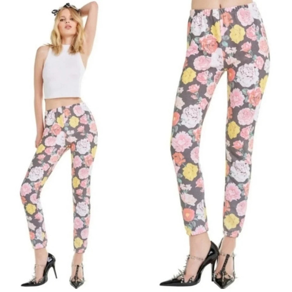 Wildfox Queens Garden Floral Joggers size medium - Picture 1 of 7